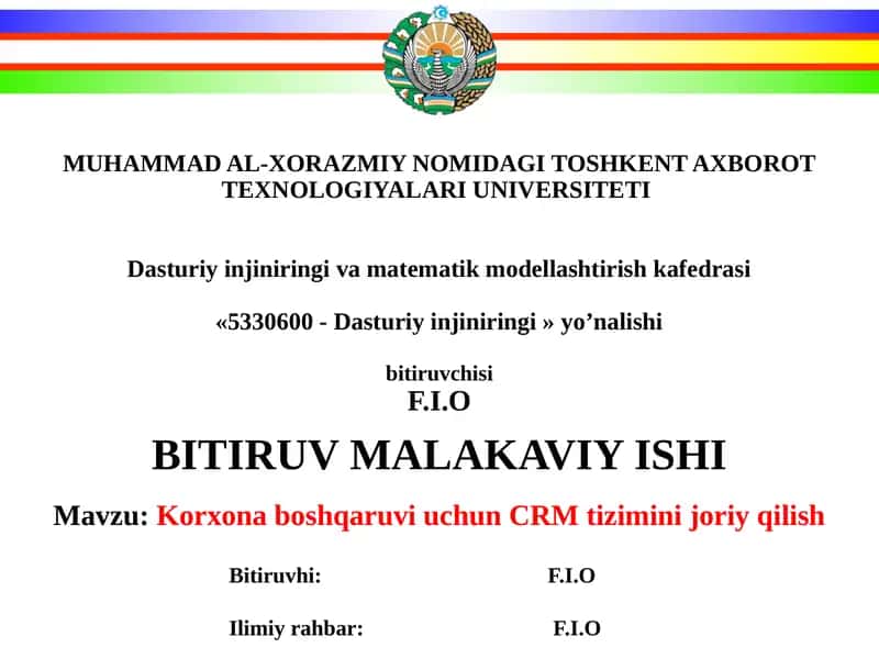 Korxona boshqaruvi uchun CRM tizimini joriy qilish