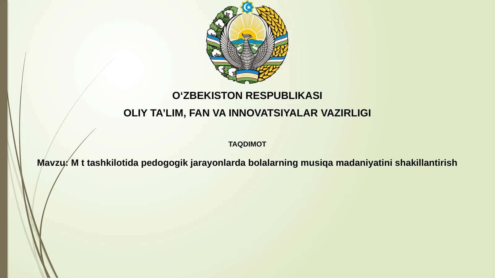 Musiqiy madaniyatni shakllantirishning nazariy asoslari
