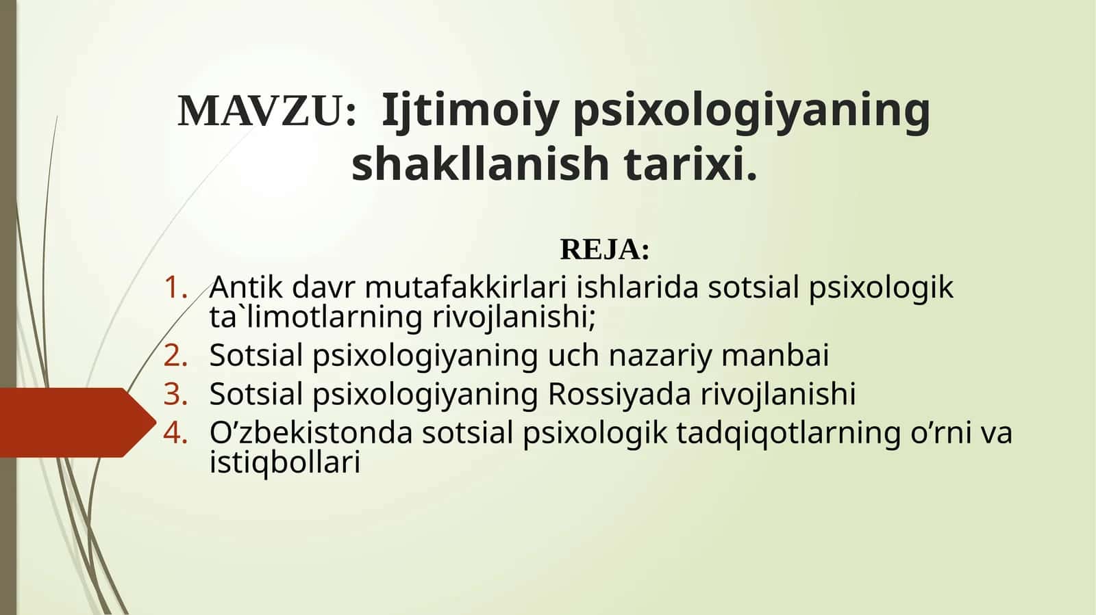 Ijtimoiypsiologiyani shakllanishi tarixi