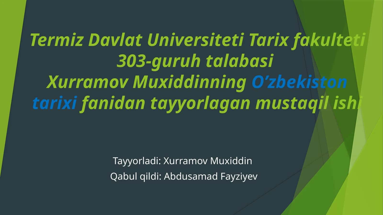 O’zbekistonlik jangchilarning frontlardagi faoliyati