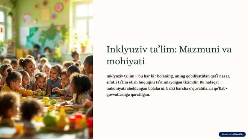 Inklyuziv taʼlim: Mazmuni va mohiyati