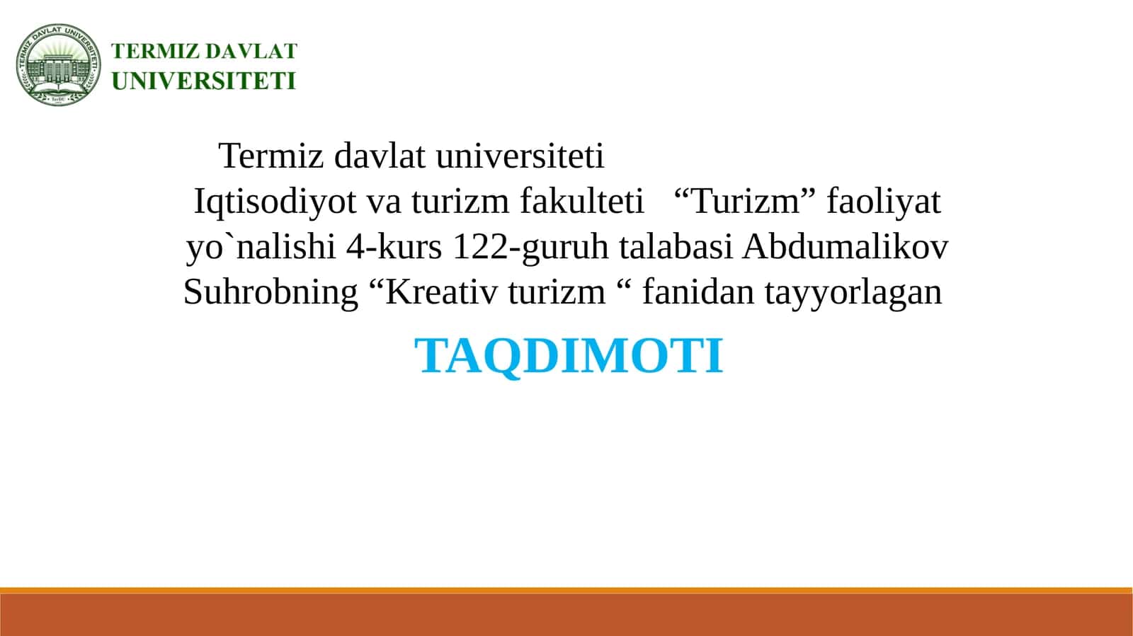 Kreativ turizm tushunchasi va rivojlanish tarixi