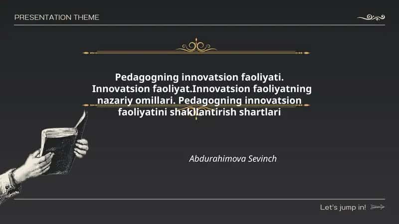 Pedagogning innovatsion faoliyati