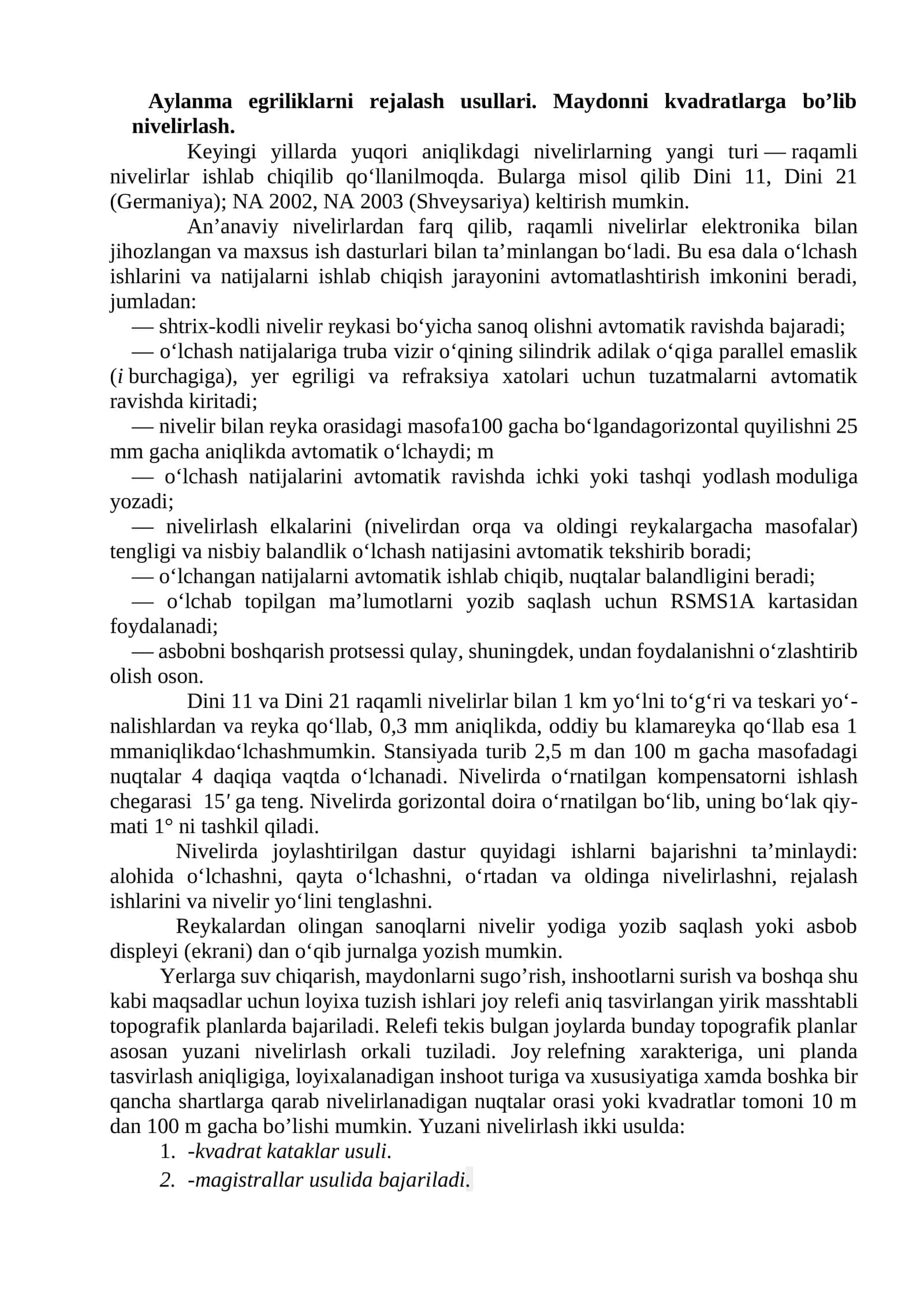 Raqamli nivelirlar