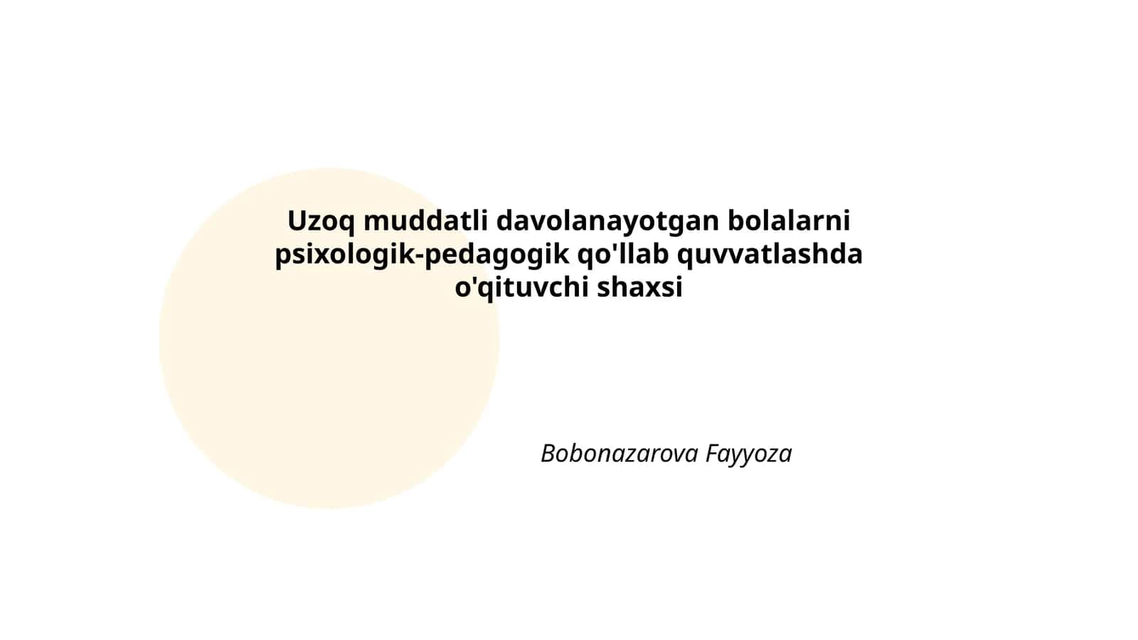 Psixologik-pedagogik qo'llab quvvatlash