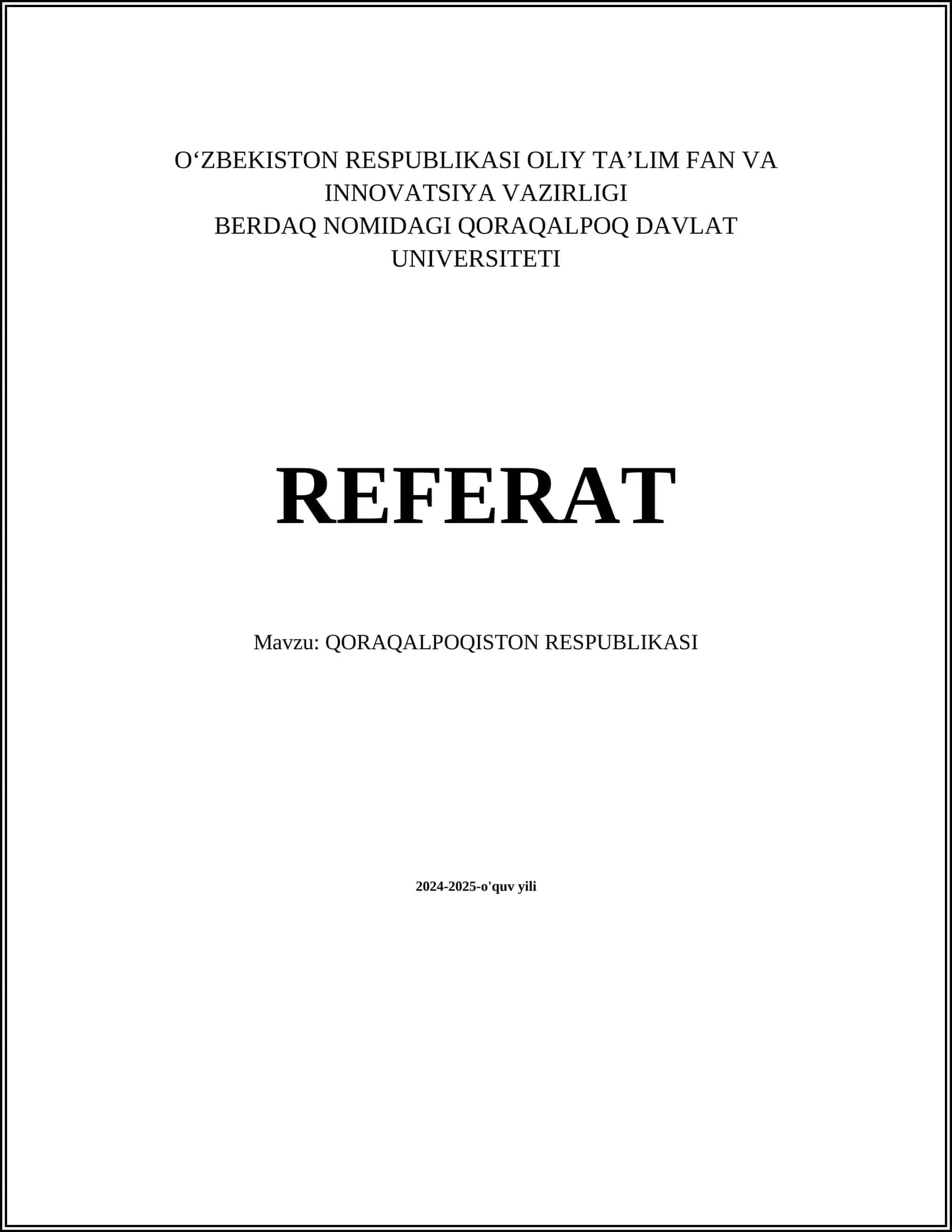 QORAQALPOQISTON RESPUBLIKASI