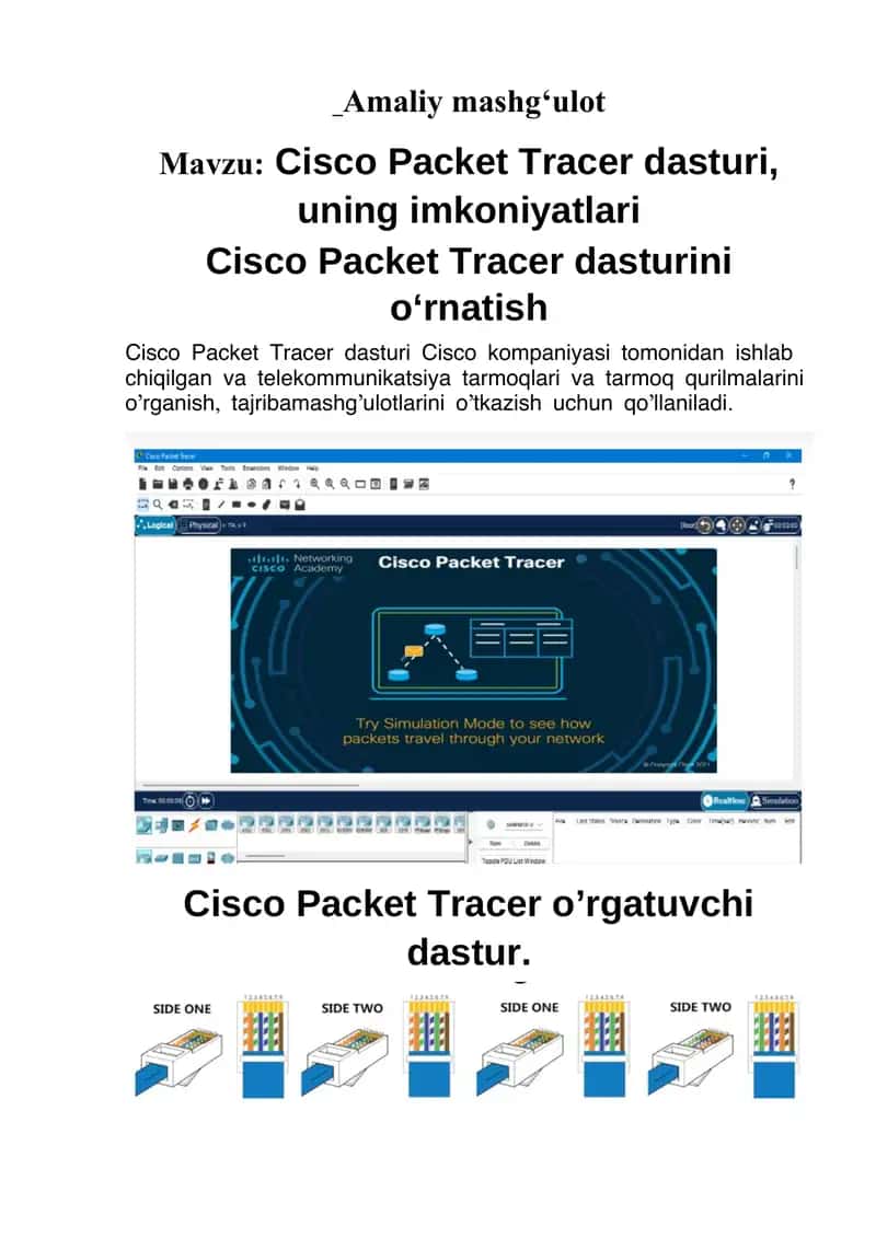 Cisco Packet Tracer dasturi