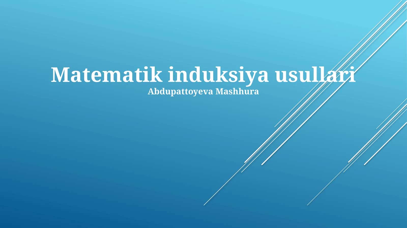 Matematik induksiya usullari