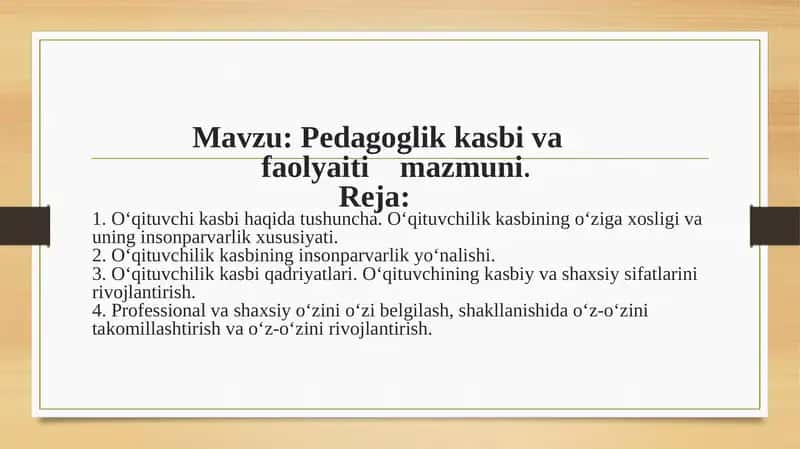 Pedagoglik kasbi vafaolyai