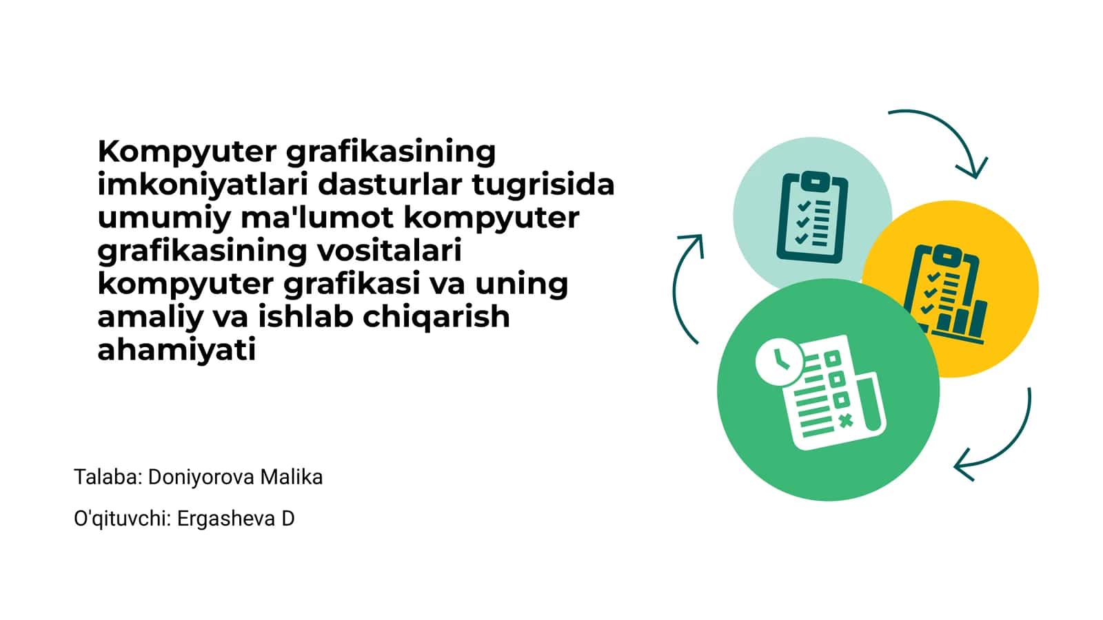 Kompyuter Grafikasining Umumiy Tushunchasi