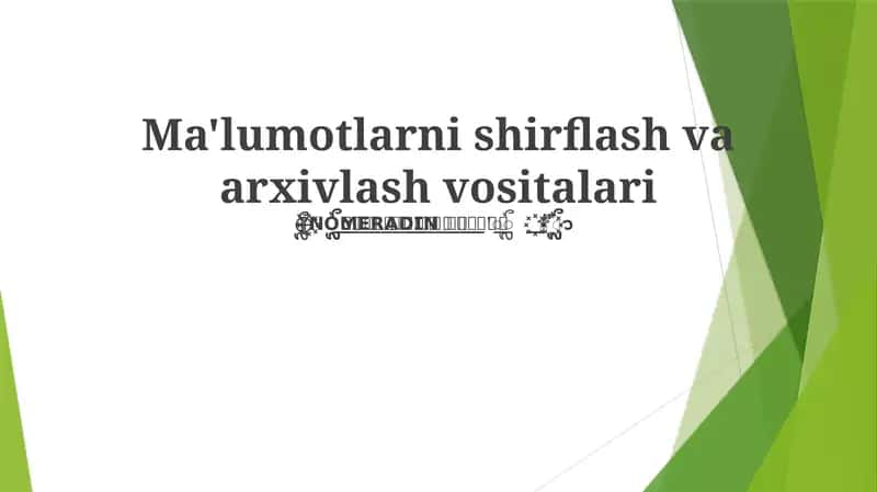 Ma'lumotlarni shirflash va arxivlash vositalari