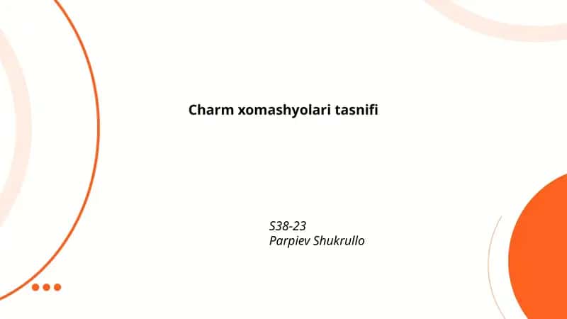 Charm xomashyolari tasnifi