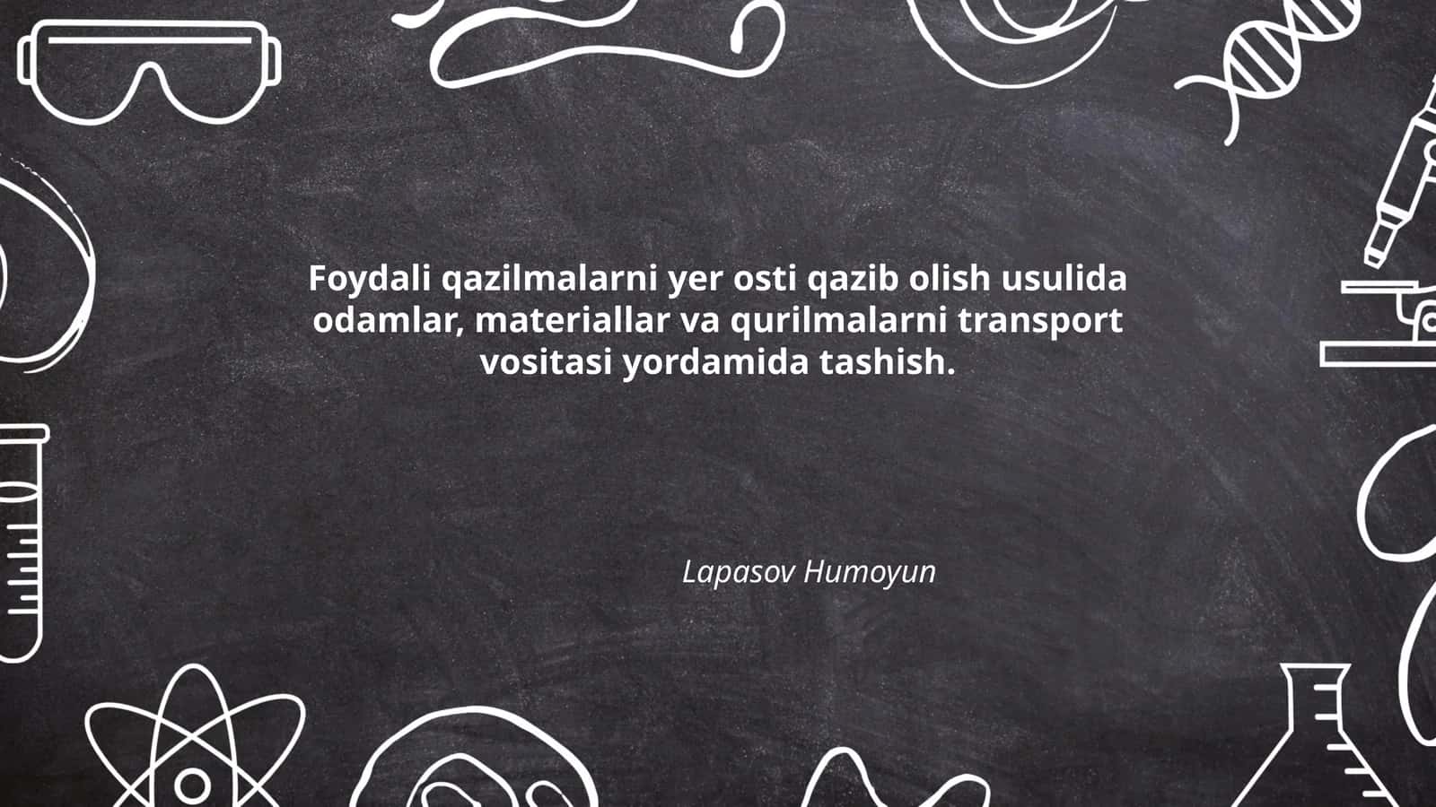 Yer osti qazish va transport tizimlari