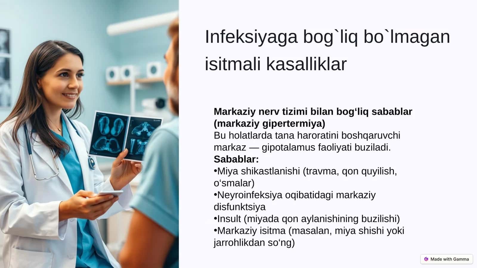 Infeksiyaga bog`liq bo`lmagan isitmali kasalliklar