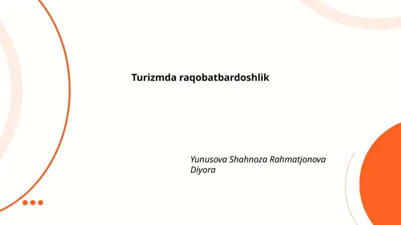 Turizmda raqobatbardoshlik