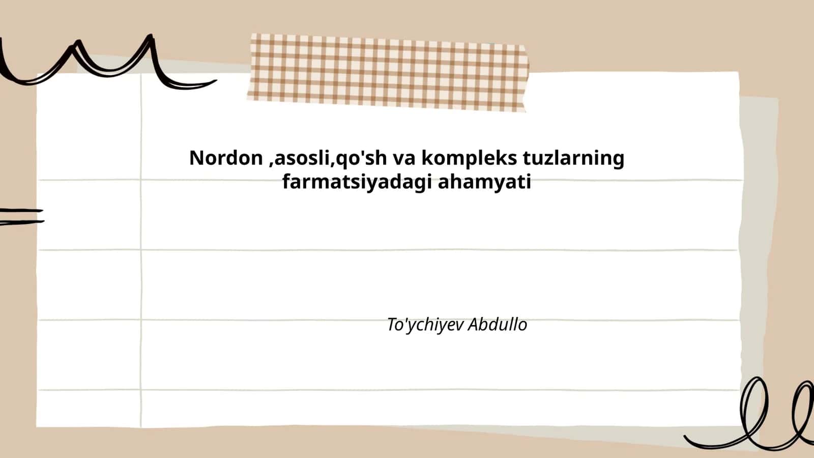 Nordon Tuzlarning Farmatsiyadagi Ahamyati
