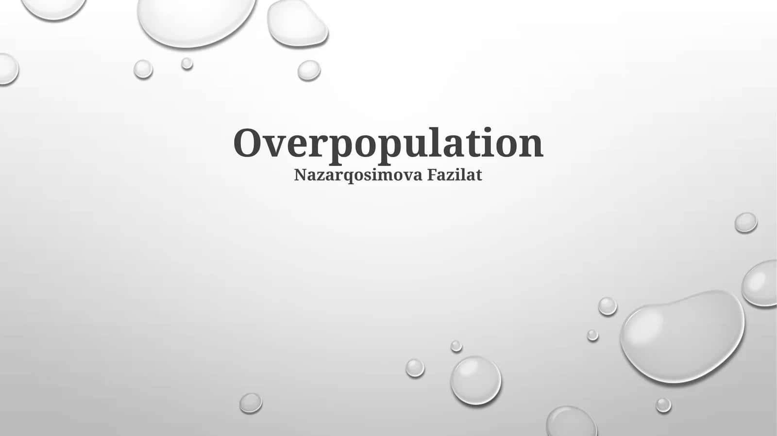 Overpopulation