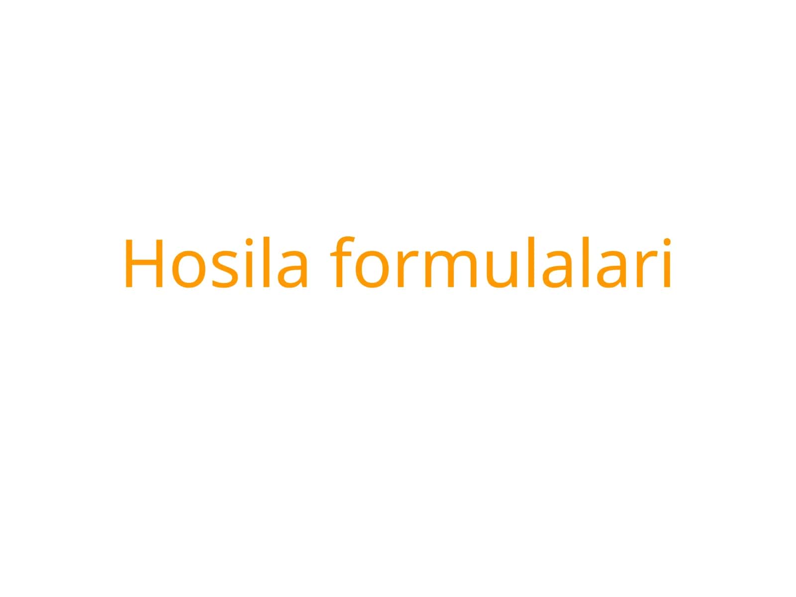 Hosila formulalari