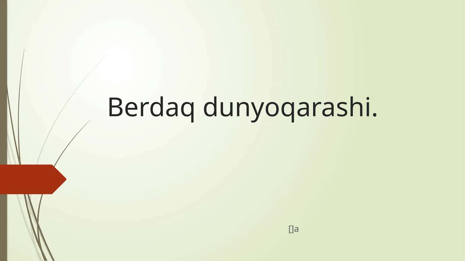 Berdaq dunyoqarashi
