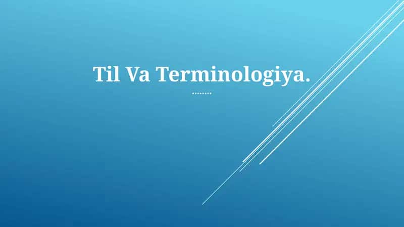 Tarixiy evolyutsiya: "Terminologiya" tushunchasi
