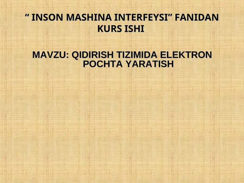 INSON MASHINA INTERFEYSI