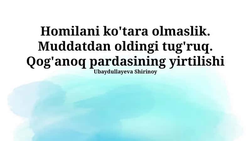 Besh беспуштлик, muddatidan oldin tug'ilish va qobiqlarning yorilishi: Umumiy ma'lumot