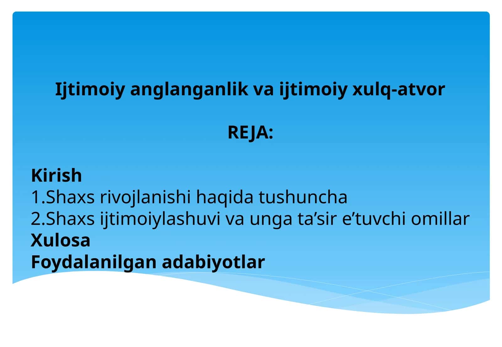 Ijtimoiy anglanganlik va ijtimoiy xulq-atvor.