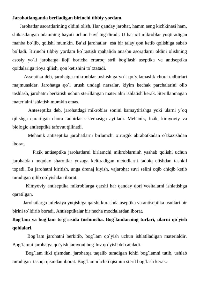 Birinchi tibbiy yordam