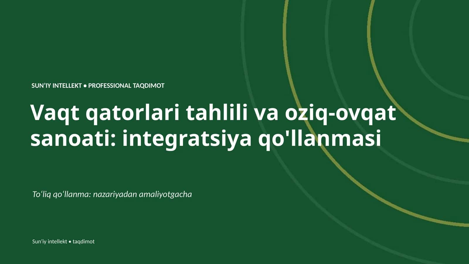 SUNʼIY INTELLEKT • PROFESSIONAL TAQDIMOT