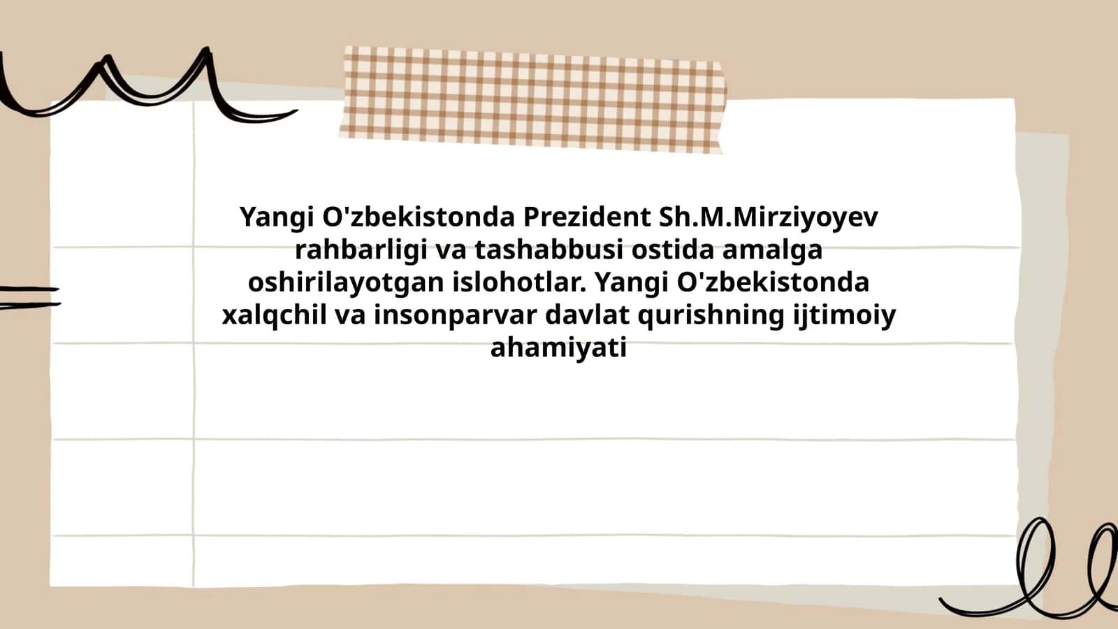 Yangi O'zbekistonda