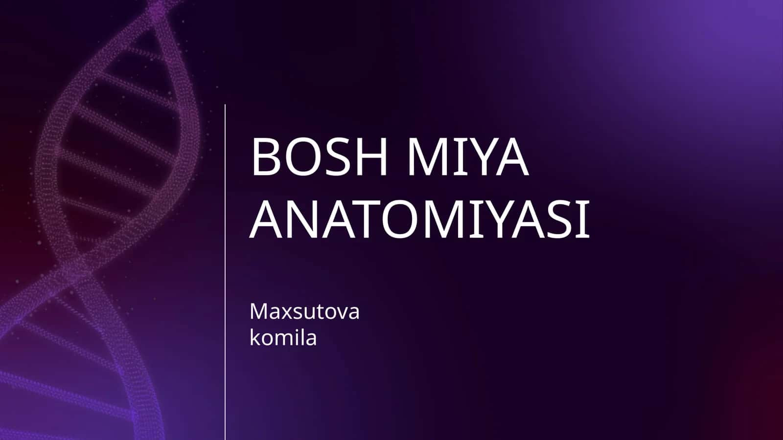 BOSH MIYA ANATOMIYASI