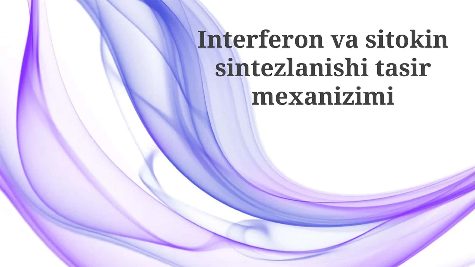 Interferon va sitokinlarning o'zaro ta'siri