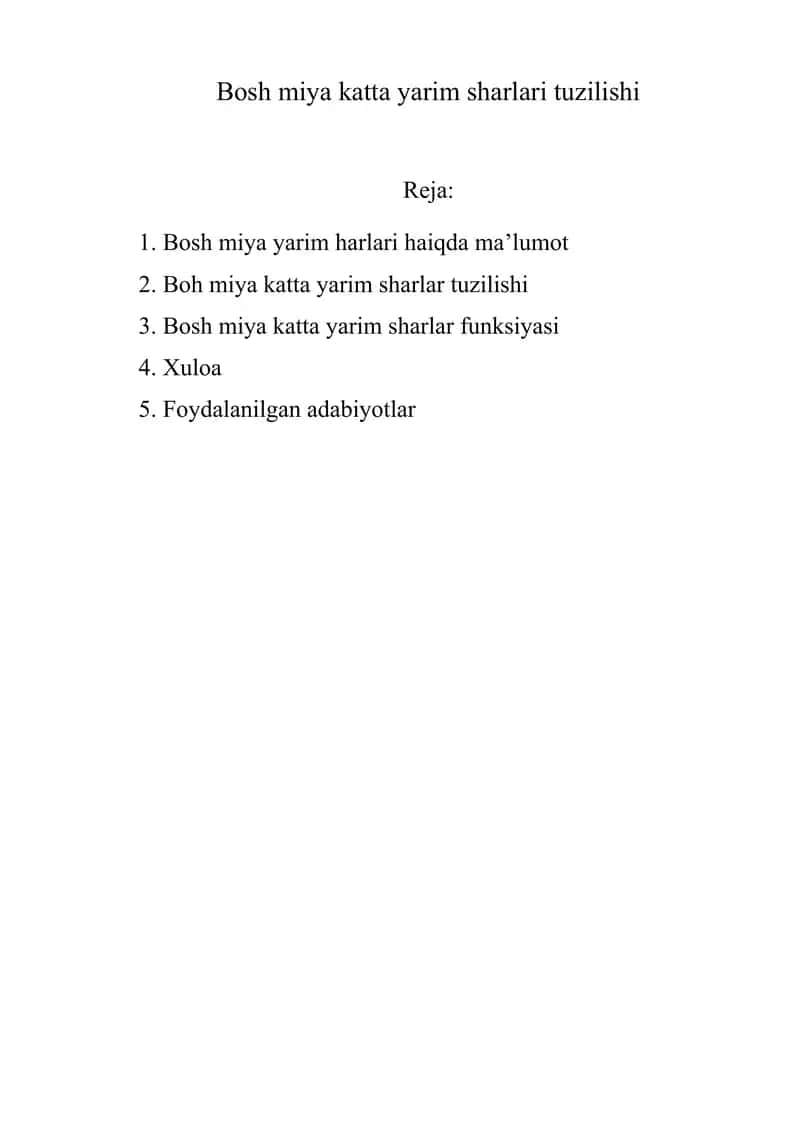 Bosh miya katta yarim sharlari tuzilishi