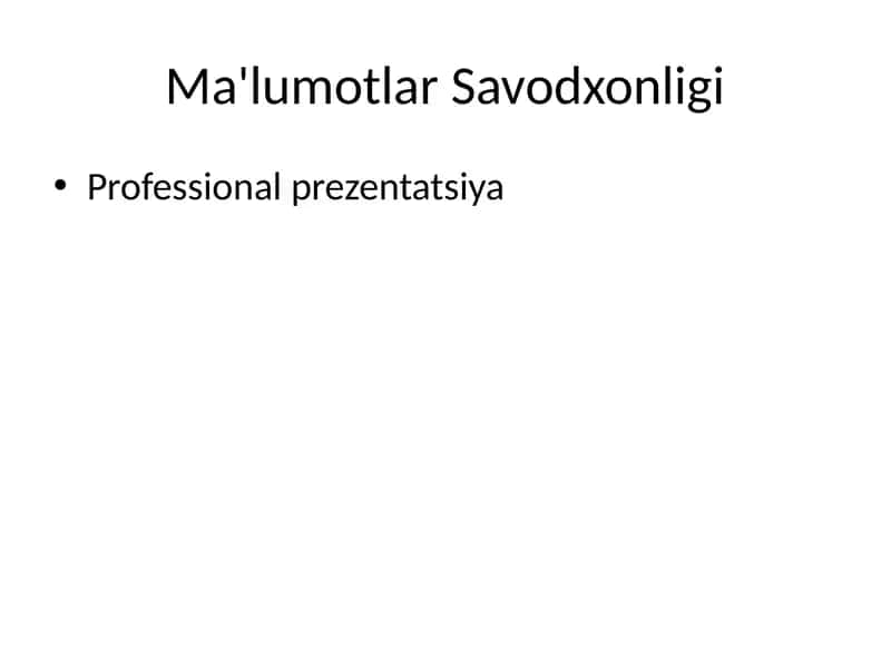 Ma'lumotlar Savodxonligi