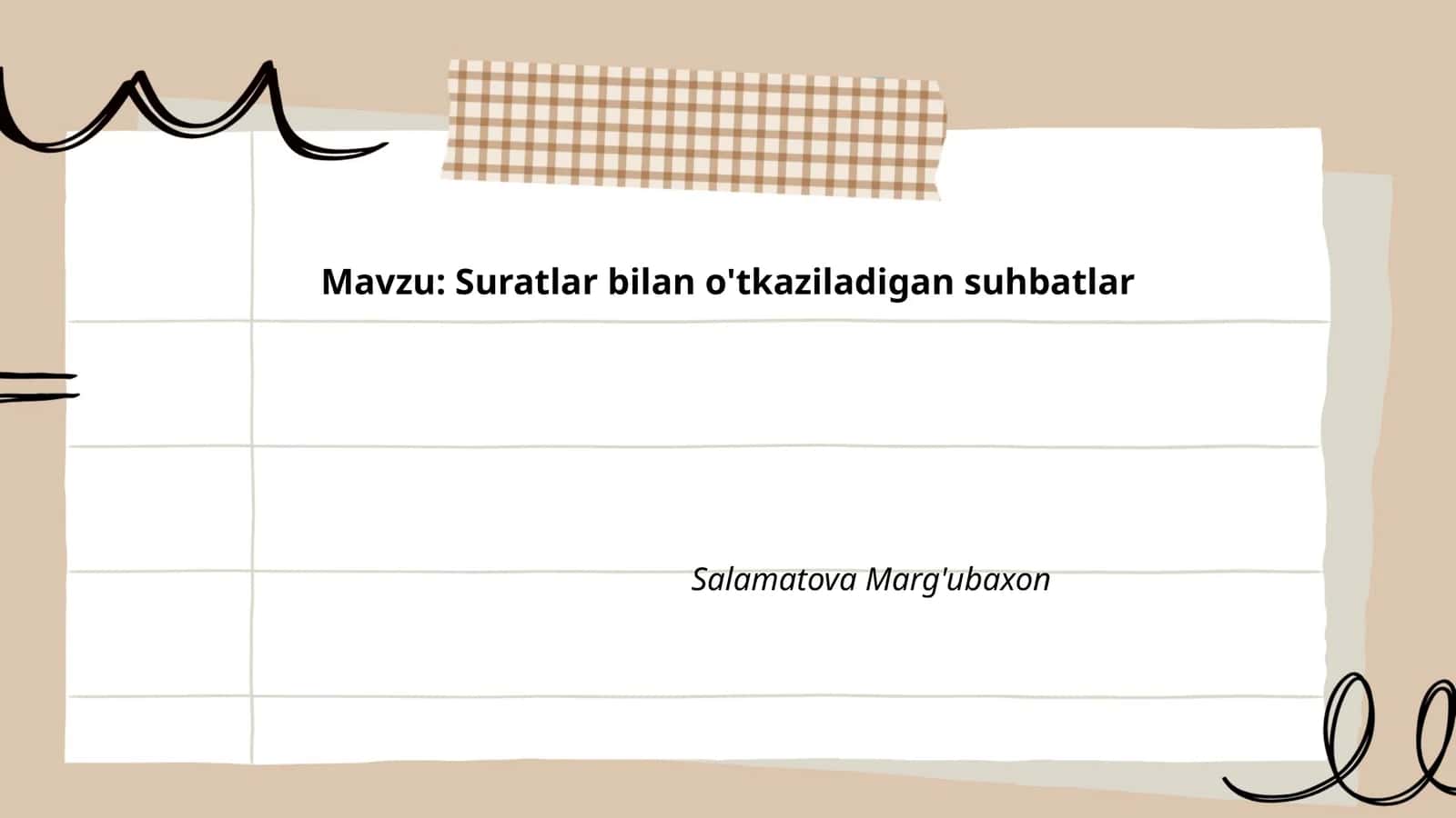 Suratlar bilan o'tkaziladigan suhbatlar