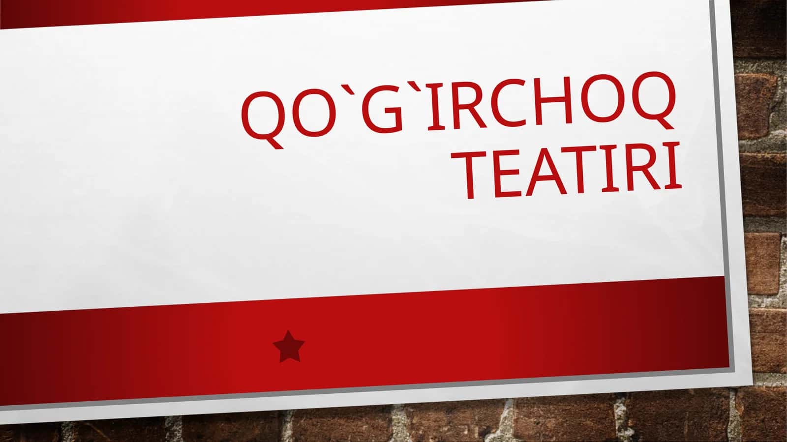 QO`G`IRCHOQ TEATIRI