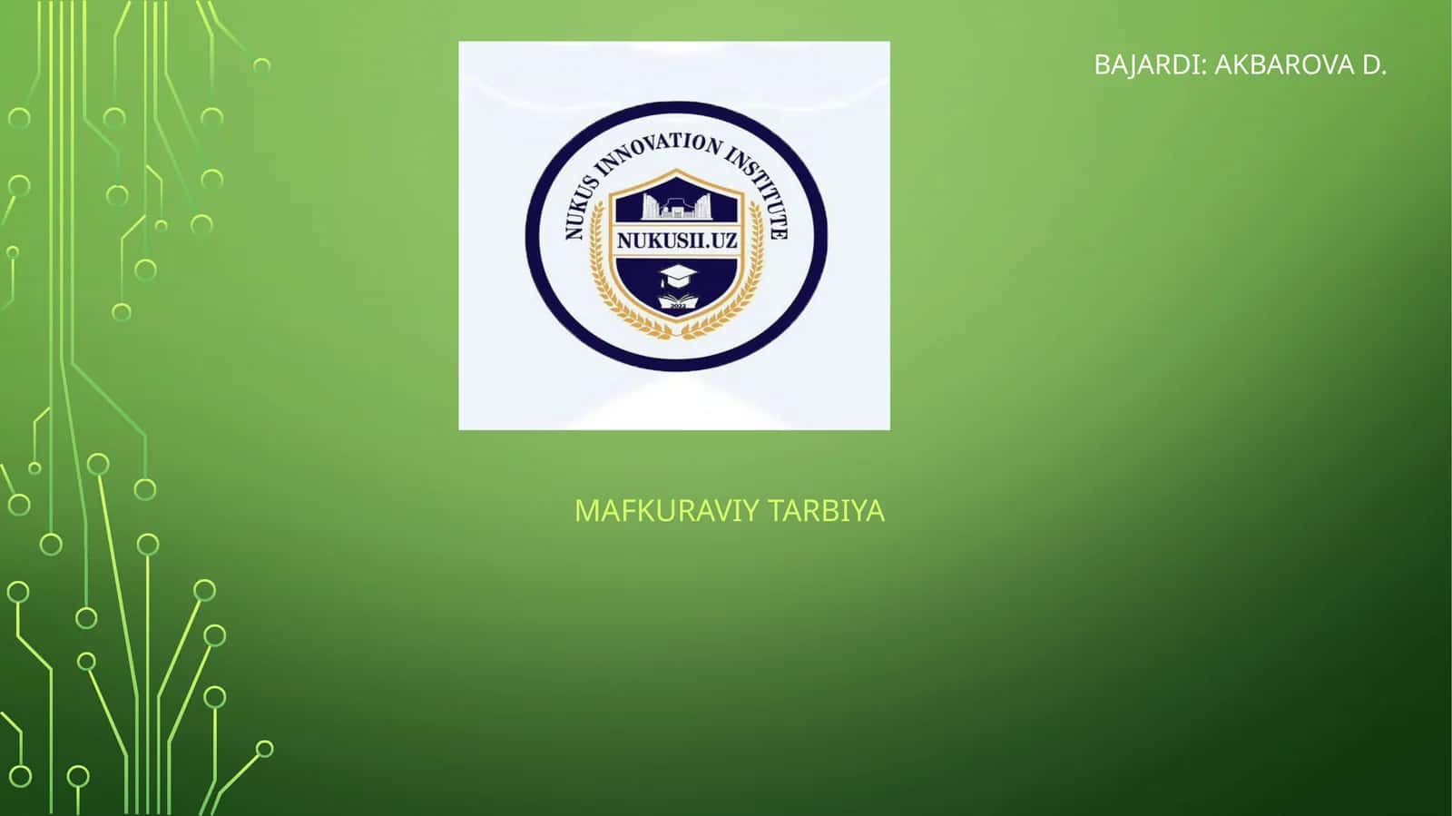 MAFKURAVIY TARBIYA