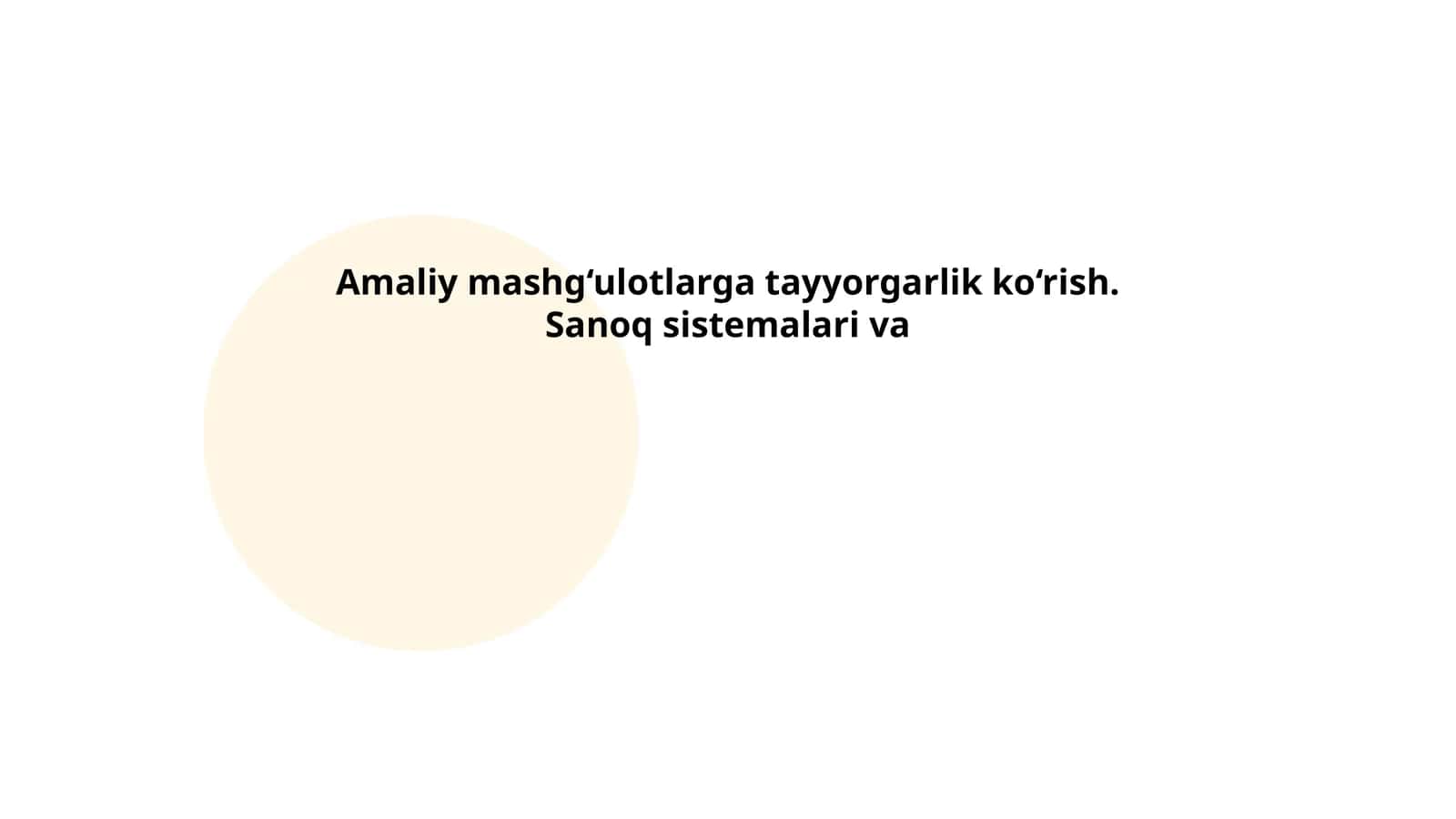 Sanoq sistemalari va