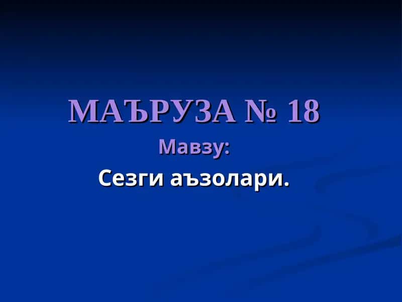 sezgi analizatorlari