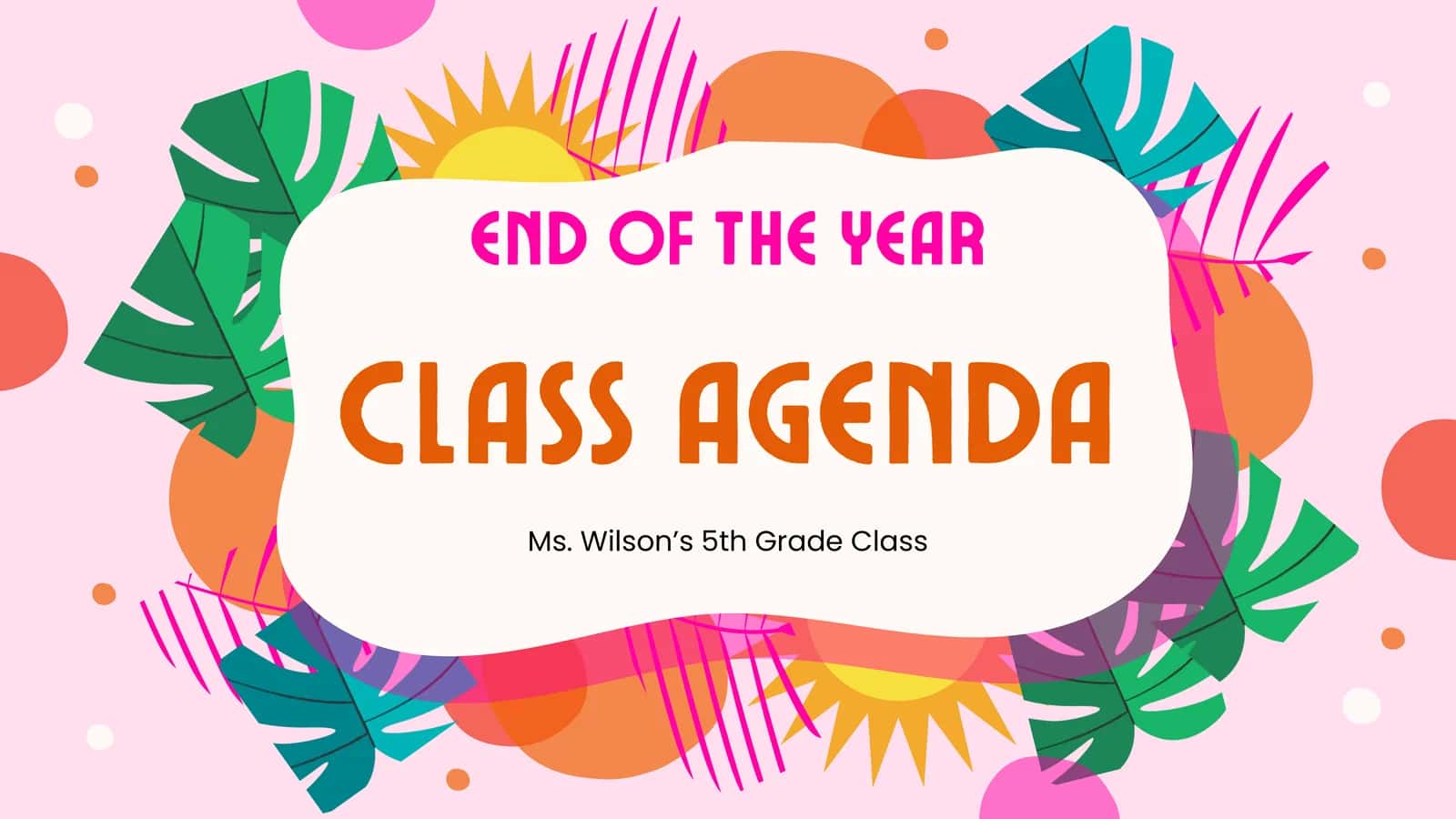 Class Agenda