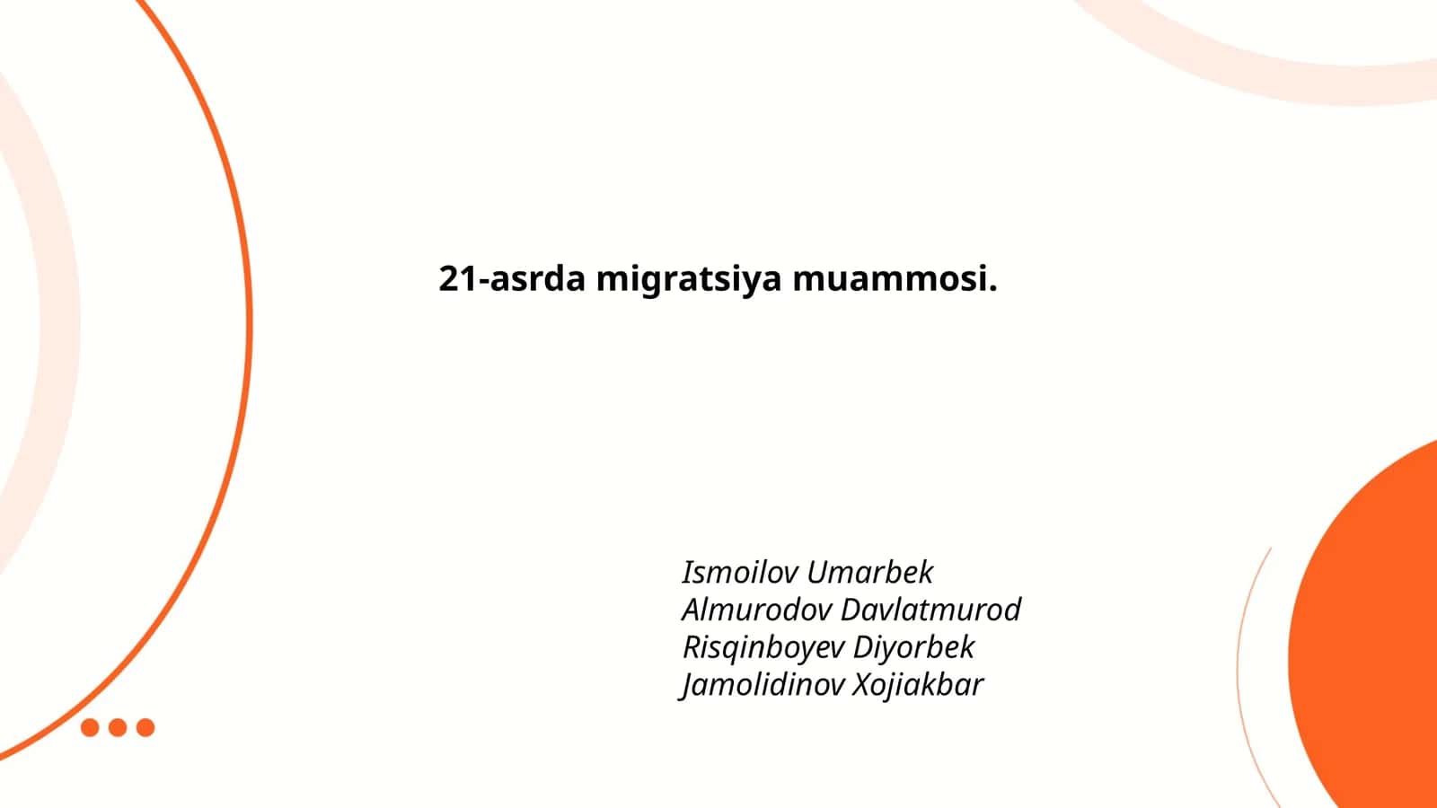 21-asrda migratsiya muammosi