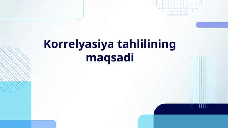 Korrelyasiya tahlilining maqsadi
