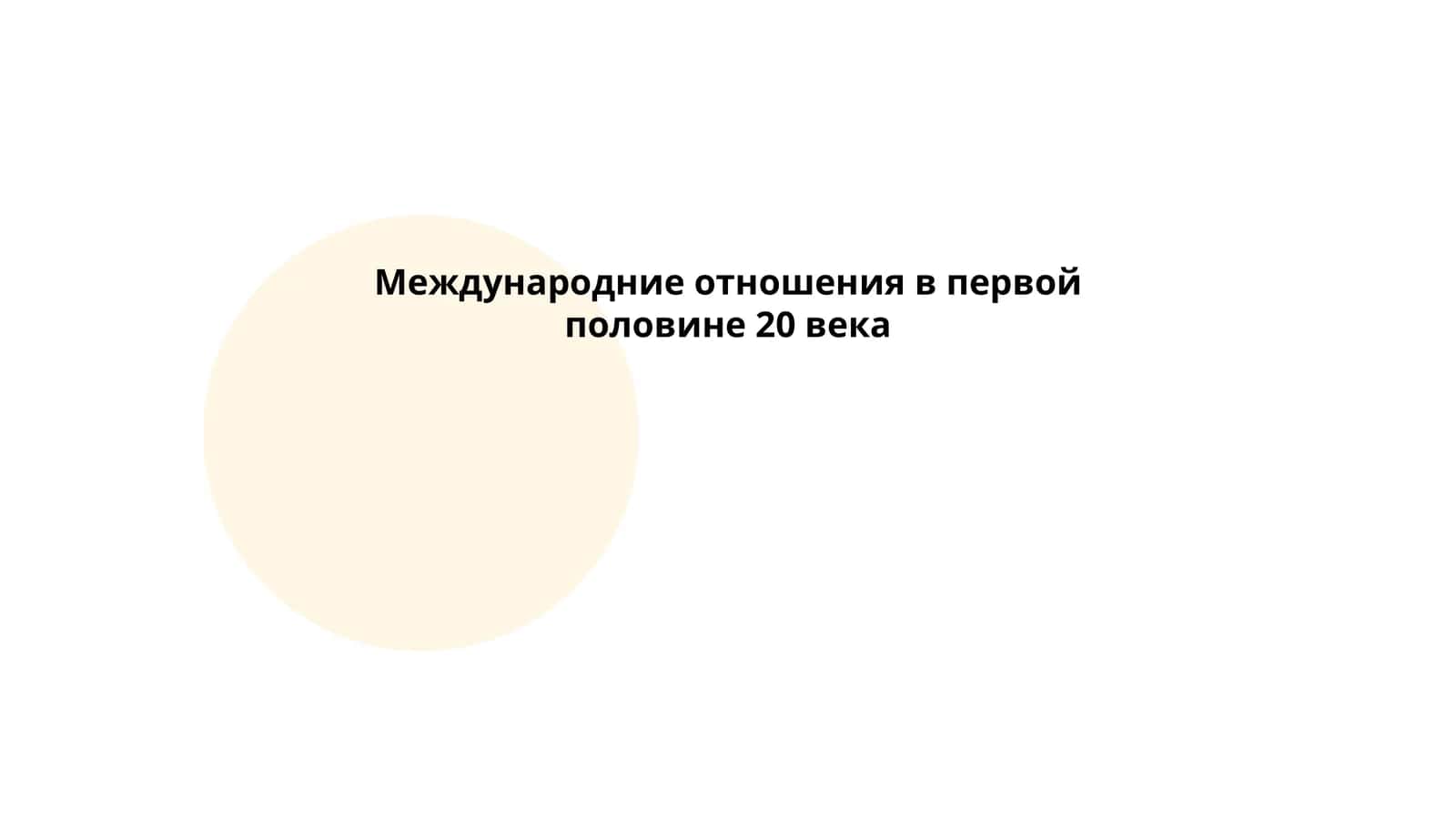 Международние отношения в первой половине 20 века