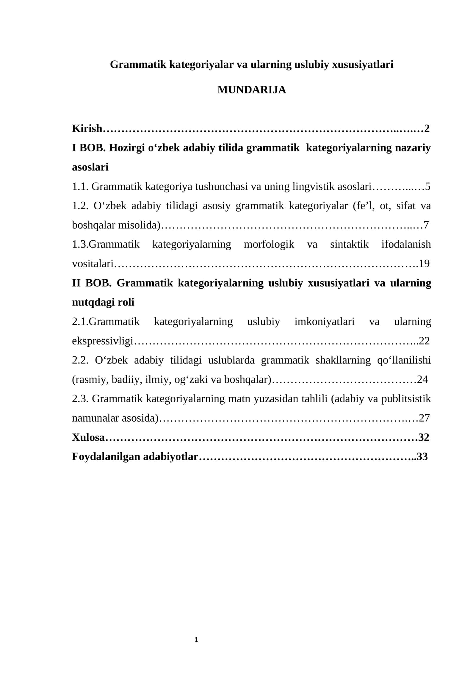 Grammatik kategoriyalar va ularning uslubiy xususiyatlari
