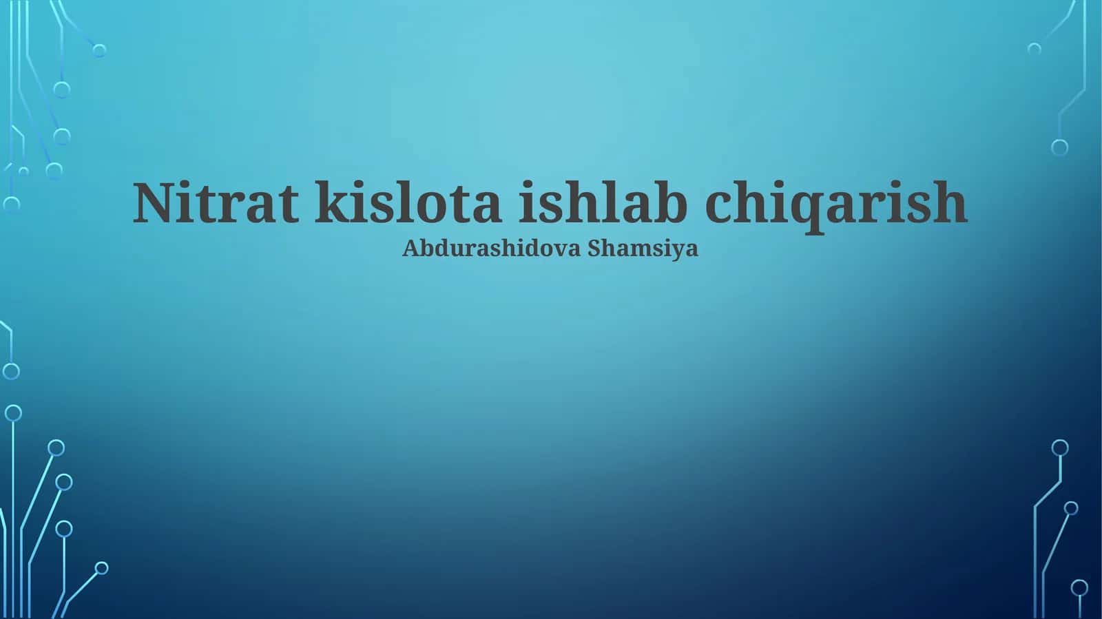 Azot kislotasi ishlab chiqarish
