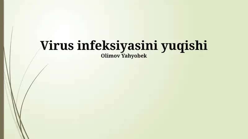 Virus infeksiyasini yuqishi