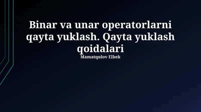 Qayta yuklash qoidalari