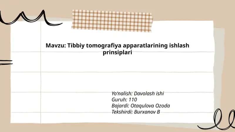 Tibbiy tomografiya apparatlarining ishlash prinsiplari