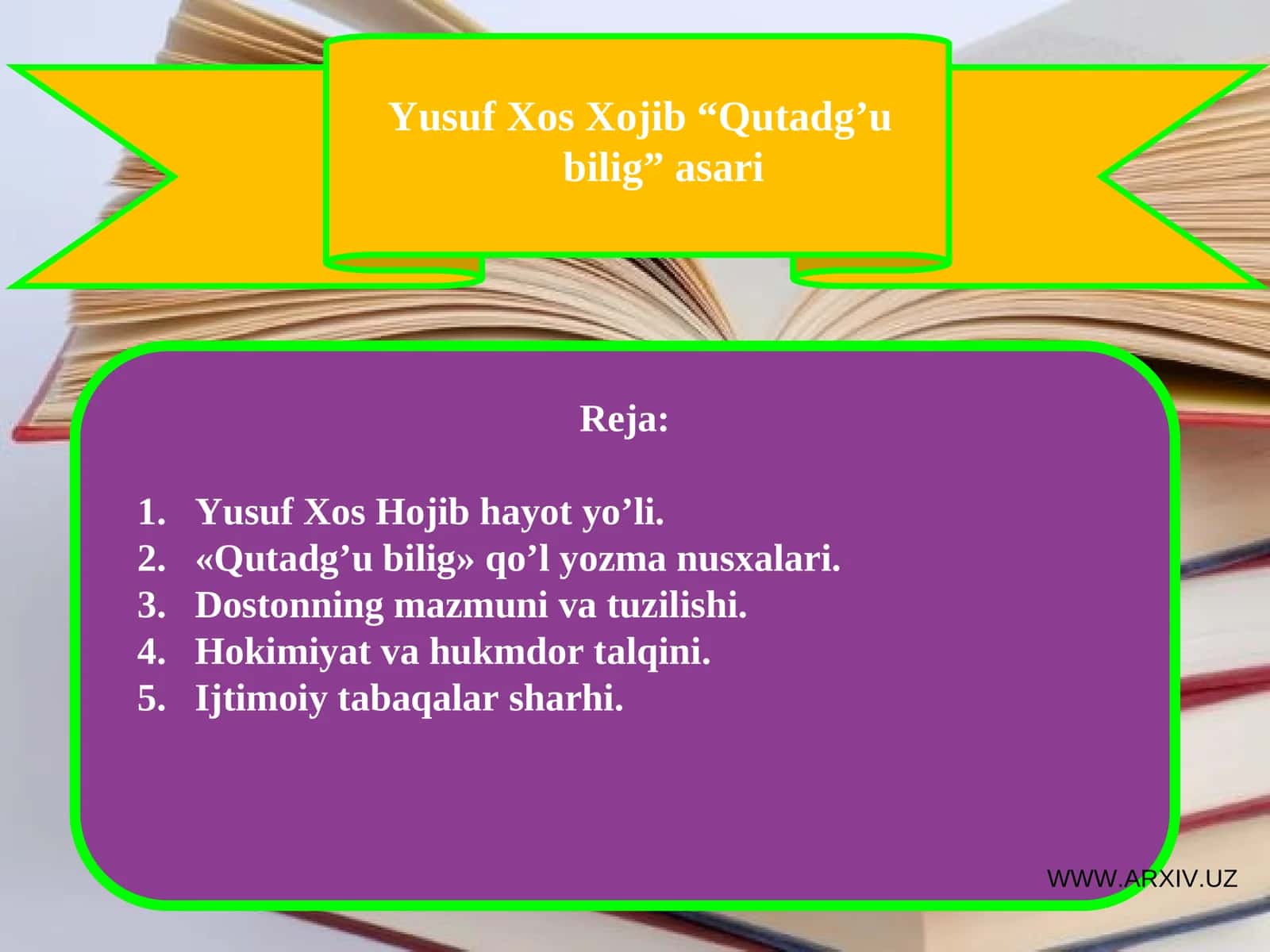 Yusuf Xos Hojib “Qutadg’u bilig” asari