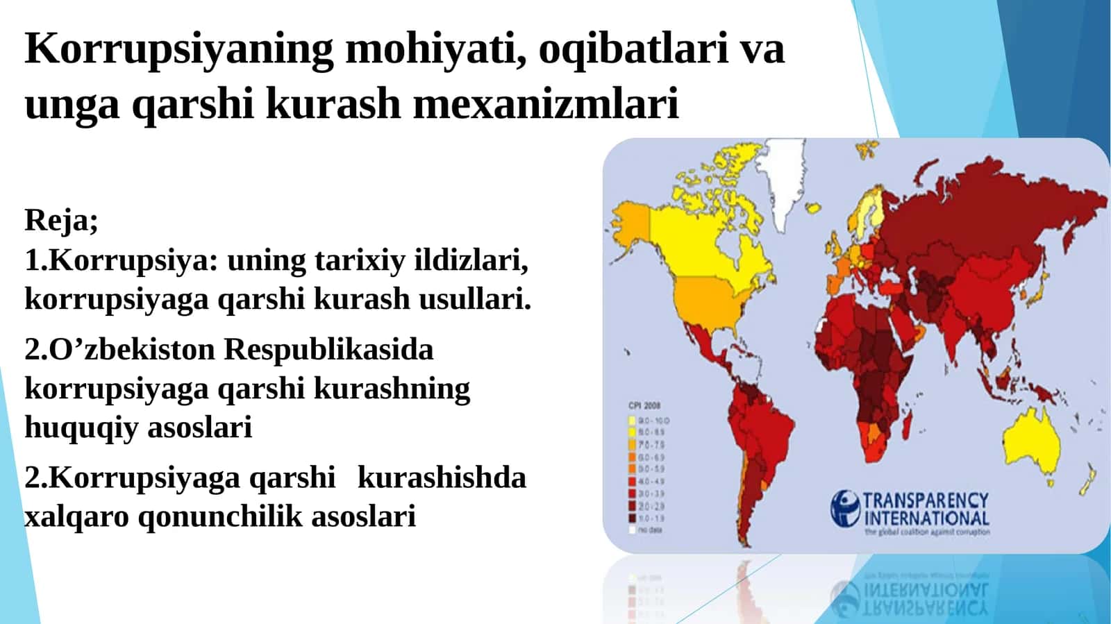 Korrupsiyaning mohiyati, oqibatlari va unga qarshi kurash mexanizmlari